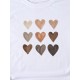 Heart Print Crew Neck Tee