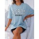 Letter Graphic Drop Shoulder Oversized Tee