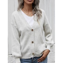 Drop Shoulder Lantern Sleeve Cardigan