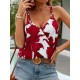 Floral Print Surplice Neck Cami Top