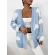 Drop Shoulder Cloud Pattern Cardigan