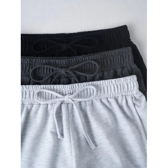 3 Pack Tie Front Track Shorts