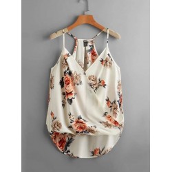 Floral Print High Low Hem Cami Top