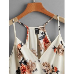 Floral Print High Low Hem Cami Top