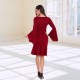 Large size women's new elegant, flared sleeve dress small dress